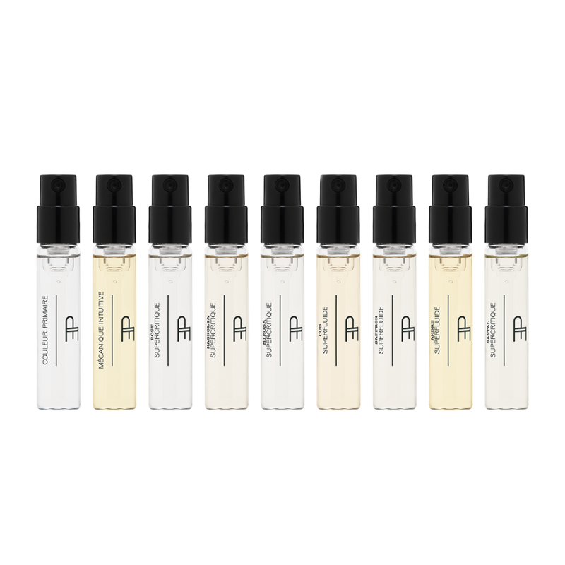 Coffret découverte discovery de 9 parfums superclassique superfluide supercritique eaux de parfums les eaux primordiales 4